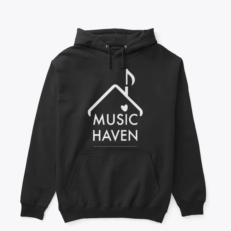 Music Haven Pull Over Hoodie - Whte Logo